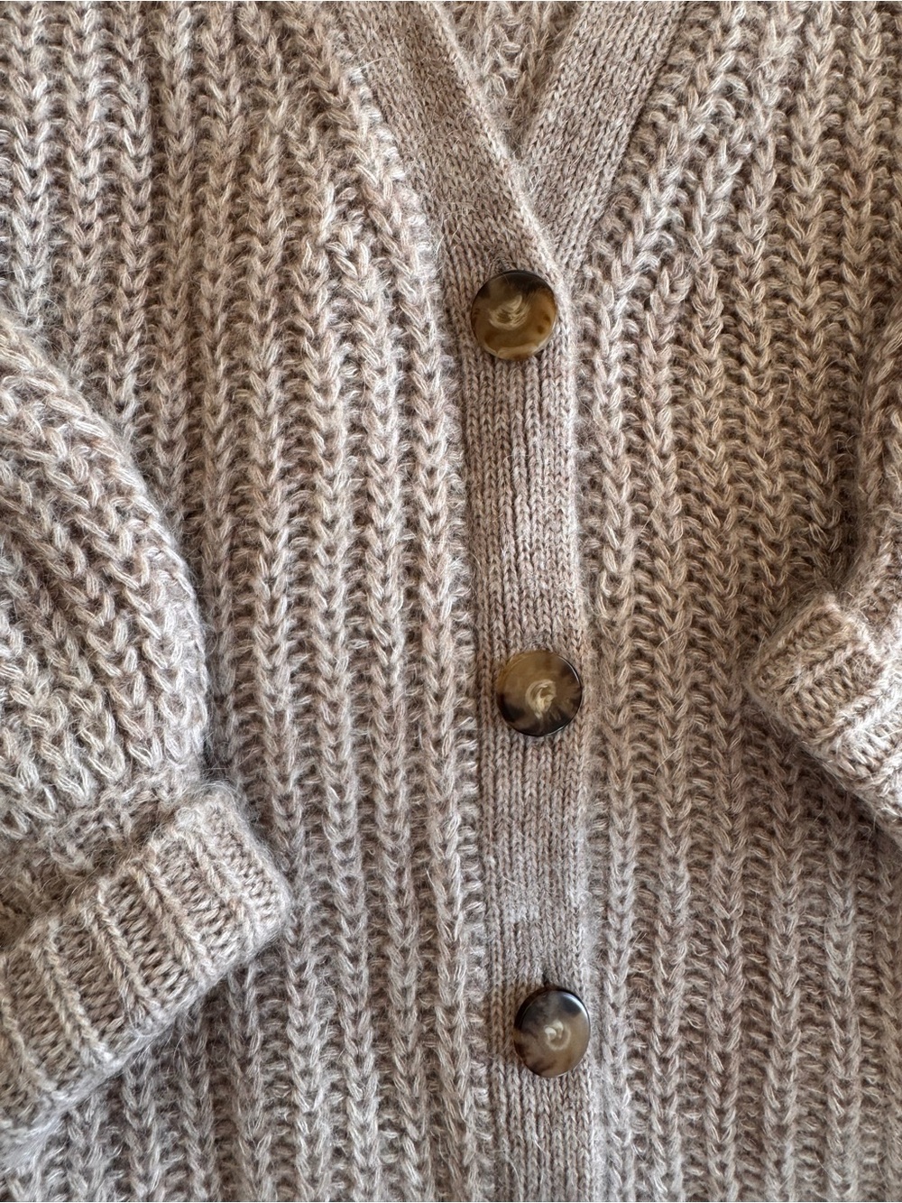 Sezane Taupe Basile Button Cardigan - Picture 3 of 4